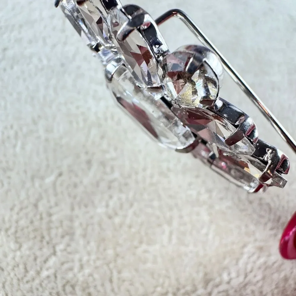 Crystal Rhinestone Stick Pin - Clear Silver